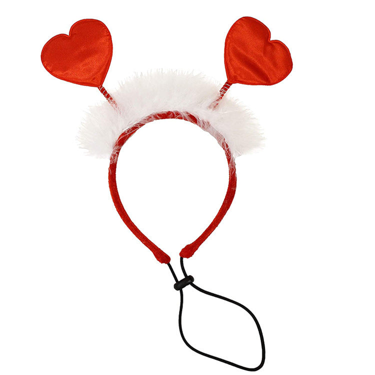 2026 Pets Valentine's Day Decoration Pet Scar Valentine's Day Hairband Dog Party Decoration Prop Dog Accessories Pet Products