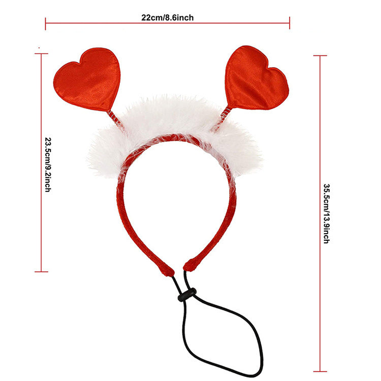 2026 Pets Valentine's Day Decoration Pet Scar Valentine's Day Hairband Dog Party Decoration Prop Dog Accessories Pet Products